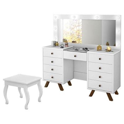 Penteadeira Camarim Mila Com Banqueta Branco - Luapa Móveis