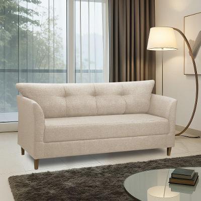 Sofá 3 Lugares Living Para Sala Leblon 180cm Linho E03 - D'rossi Cor Bege