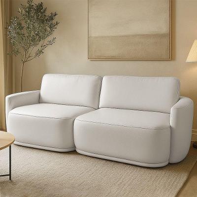 Sofá 2 Lugares Orgânico 174cm Modulado Para Sala Brumma Bouclê K01 - D'rossi Cor Cinza Claro