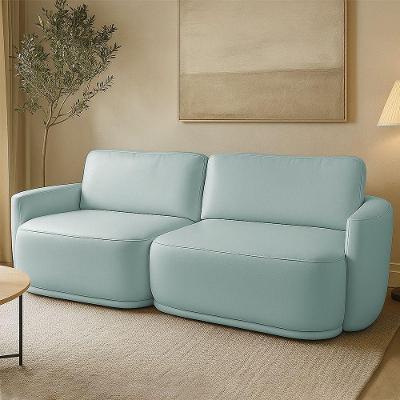 Sofá 2 Lugares Orgânico 234cm Modulado Para Sala Brumma Bouclê K01 - D'rossi Cor Azul