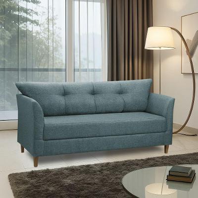 Sofá 3 Lugares Living Para Sala Leblon 180cm Linho E03 - D'rossi Cor Azul