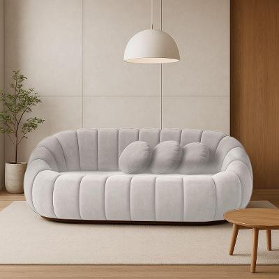 Sofá 2 Lugares Orgânico Para Sala Cloud Bouclê E03 - D'rossi Cor Cinza Claro