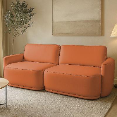 Sofá 2 Lugares Orgânico 174cm Modulado Para Sala Brumma Bouclê K01 - D'rossi Cor Terracota