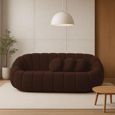 Sofá 2 Lugares Orgânico Para Sala Cloud Bouclê Marrom E03 - D'rossi