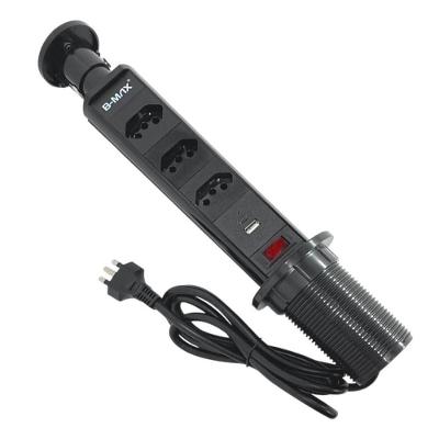 Torre Multiplug Usb 3 Tomadas Retrátil Usb-c E De Embutir