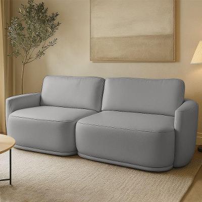 Sofá 2 Lugares Orgânico 234cm Modulado Para Sala Brumma Bouclê K01 - D'rossi Cor Cinza