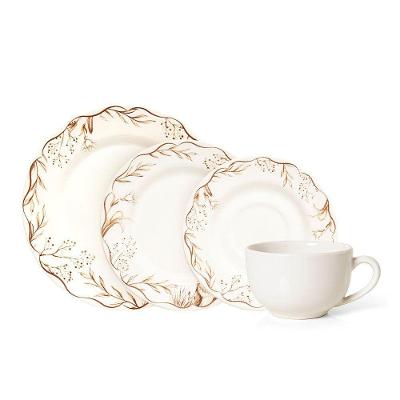 Jogo Copa E Cia 24 Peças Aquarelle Em Cerâmica Memórias De Páscoa Easter