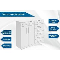 Cômoda de Quarto Toronto New c/ 2 Portas e 8 Gavetas Branco - Lopas