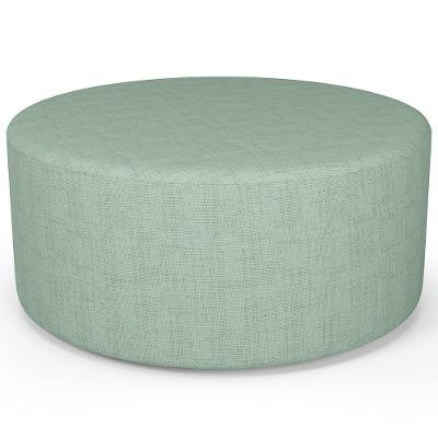 Puff Redondo Orgânico Para Living 90cm Lola W01 Linho Verde Menta - Lyam Decor