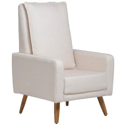 Poltrona De Amamentação Fixa Pés Manu Noah D02 Bouclê Off White B-114 - Lyam Decor