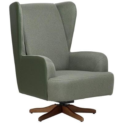 Poltrona De Amamentação Balanço Giratória Liz D02 Couríssimo Tramado Verde C-296 C-120 - Lyam Decor