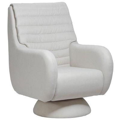 Poltrona De Amamentação Fixa Base Cone Sky D02 Linho Branco C-419 - Lyam Decor