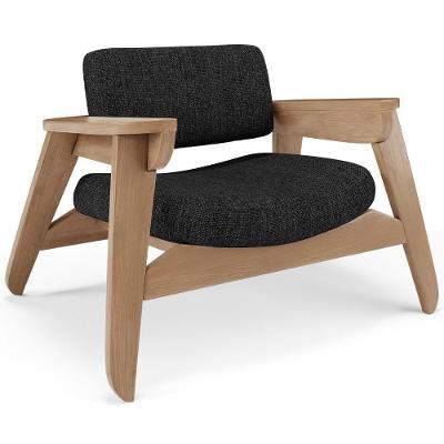 Poltrona Decorativa Para Sala Living Concept L02 Nature Linho Chumbo - Lyam Decor