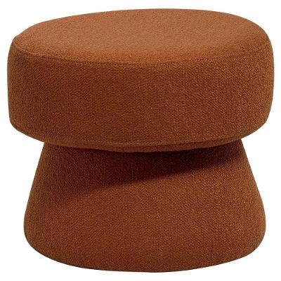 Puff Redondo Orgânico Quarto Infantil Laura D02 Bouclê Terracota B-125 - Lyam Decor