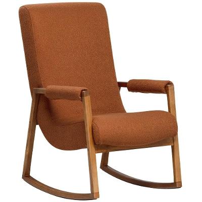 Poltrona De Amamentação Com Balanço Sona D02 Bouclê Terracota B-125 - Lyam Decor