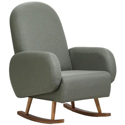Poltrona De Amamentação Com Balanço Base Milka Dolce D02 Tramado Verde C-296 - Lyam Decor