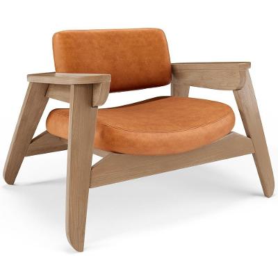 Poltrona Decorativa Para Sala Living Concept L02 Nature Couríssimo Canela - Lyam Decor