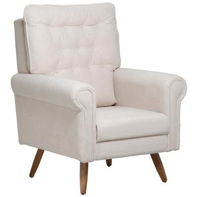 Poltrona De Amamentação Fixa Pés Manu Encanto D02 Bouclê Off White C-200 - Lyam Decor