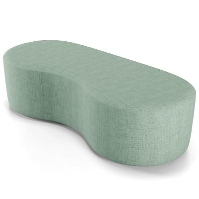 Puff Decorativo Orgânico Para Living Quarto 140cm Orbit W01 Linho Verde Menta - Lyam Decor
