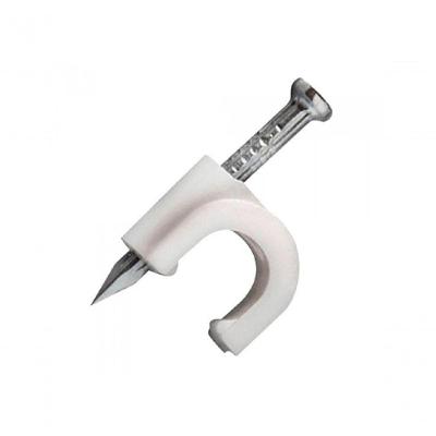 Fixa Fio- Cabo Rg6 8mm Branco Com Prego De Aco Pacote...