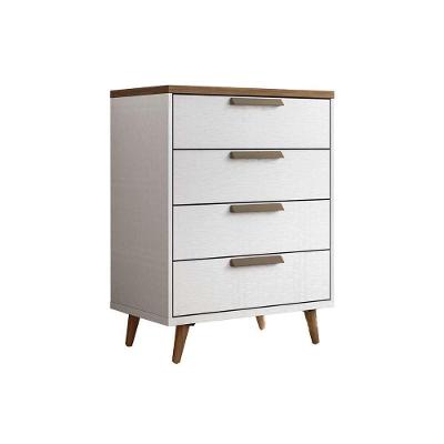 Cômoda de Quarto New Conect 4 Gavetas MDF com Puxador Plástico Grafite Fosco