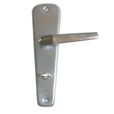 Fechadura Banheiro Cromo Inox Acabamento Inox Broca 40 Eixo 53 Chave Fixa Maçaneta Alavanca