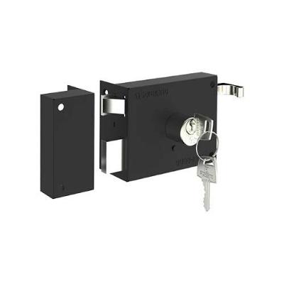 Fechadura Sobrepor Soprano Externa 100mm Aço Inox - Preto Perolizado