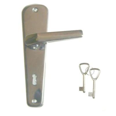 Fechadura Interna Cromo Inox Acabamento Inox Broca 40 Eixo 53 Maçaneta De Alavanca