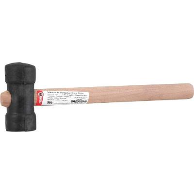 Martelo De Borracha 40 Mm, Cabo Em Madeira, Preto, Nove54 Ostenvonder