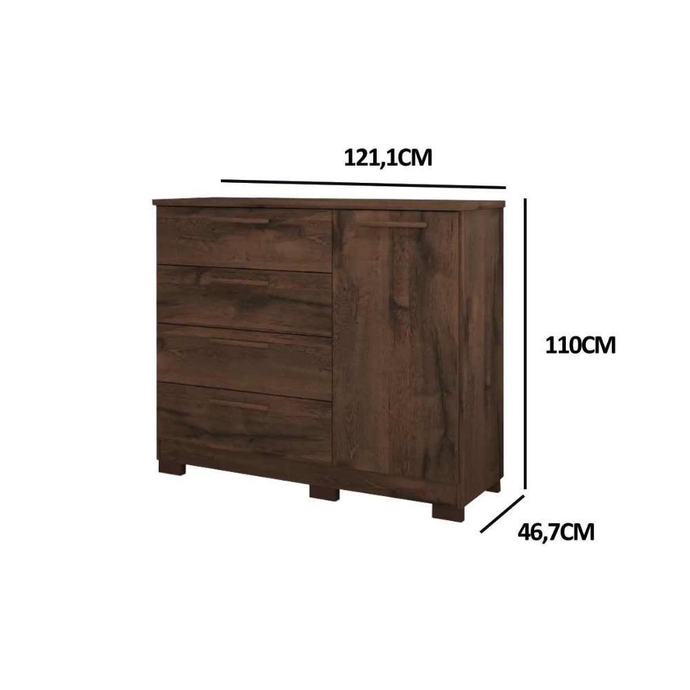 Cômoda Solteiro Malu 1 Porta 4 Gavetas Branco - Panan - 2