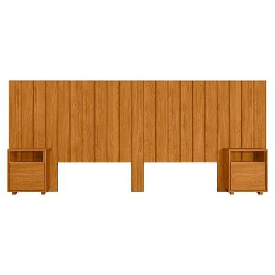 Cabeceira Extensivel Com 2 Mesas Laterais Mdf Frida 315 Cm Cinamomo Madetec Cinamomo