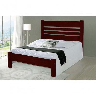 Cama Super King Size Prime De Madeira Maciça Angelim Pedra/tauari - Cor Mogno