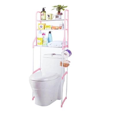 Estante Organizadora Para Banheiro Lavabo Lavanderia 3 Prateleiras Porta Toalhas Portatil Rosa