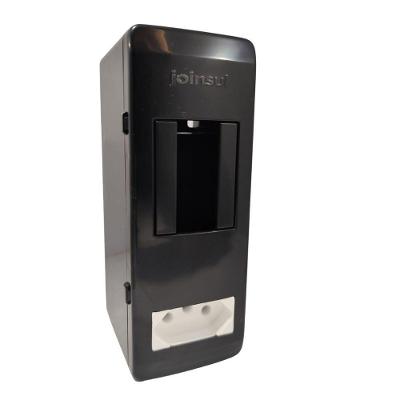 Caixa Distribuição Sobrepor Preta Para 1 Ou 2 Disjuntores E Tomada