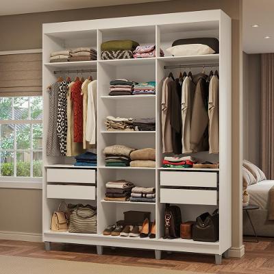 Guarda-roupa Closet Com Pés 4 Gavetas 180cm Branco Venus Madesa Branco