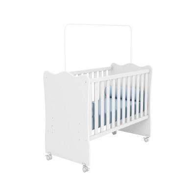 Berço Doce Sonho Reto Com Rodizio Branco - Qmovi