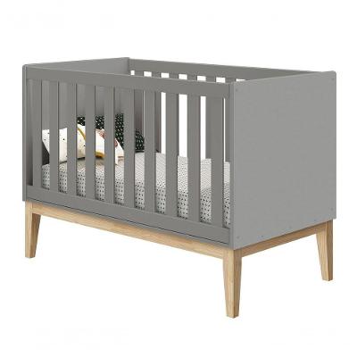 Berço Americano Classic New Cinza Fosco Com Natural - Reller