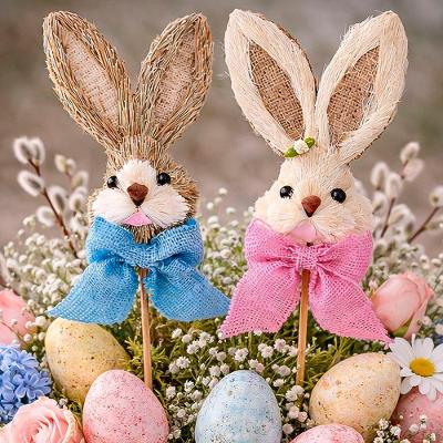 Enfeite Casal Palito Cabeça Coelho Decoração Páscoa De 50cm