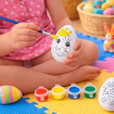 Ovos Coelhos Páscoa Para Colorir Pintar Com Pincel Kit 26pçs