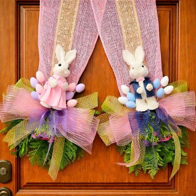 Escapulário Casal Coelho Laço Decoração Pascoa Para Porta 2m