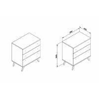 Cômoda Solteiro RT 3018 c/ 3 Gavetas Rustico - Movelbento - 7