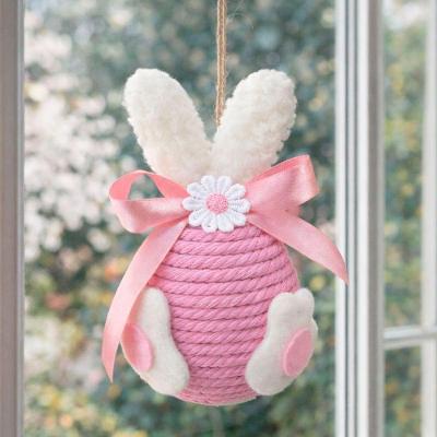 Pendente Ovinhos Coelho Páscoa Enfeite Decorativo De 13x8cm Rosa