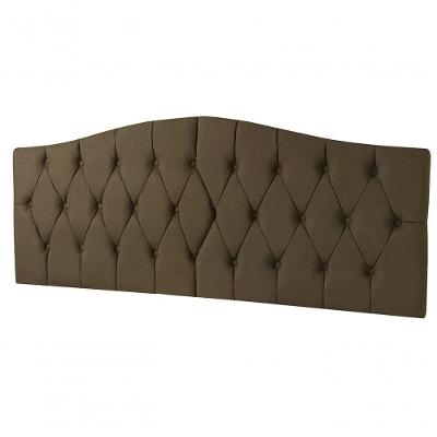 Cabeceira Estofada Queen Bahamas Suede Marrom Acinzentado - Criativa Estofados