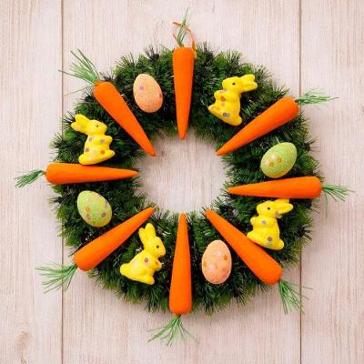 Guirlanda Páscoa Decoração Coelho Cenoura Enfeite Porta 40cm