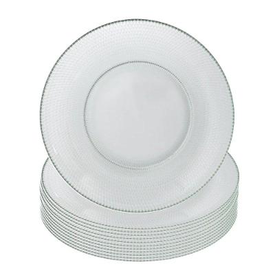 Jogo 12 Prato Raso De Vidro Gema Plus Transparente 25cm Class Home