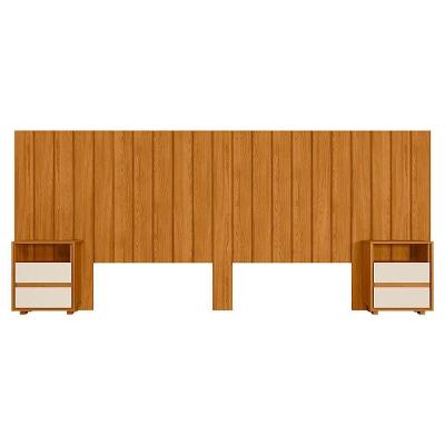 Cabeceira Extensivel Com 2 Mesas Laterais Mdf Frida 315 Cm Cinamomo Off White Madetec