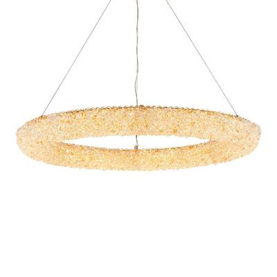 Lustre Pendente Nordecor Jou 2772 80cm Dourado Brilho Bivolt