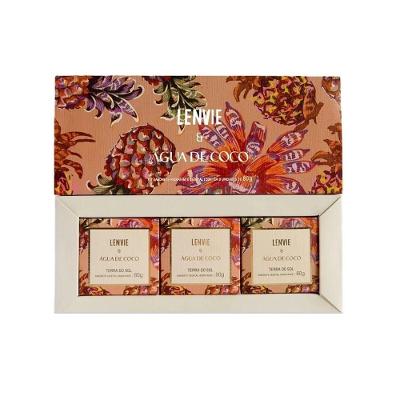 Kit 3 Sabonetes Em Barra 80g Terra Do Sol água De Coco Lenvie