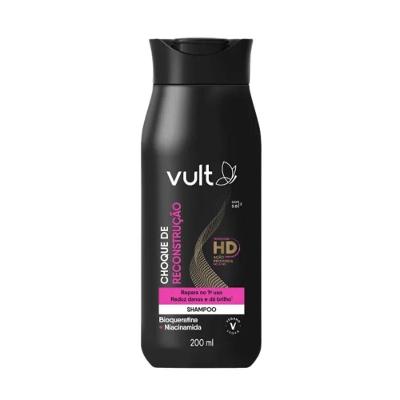 Shampoo Choque De Reconstrução Reduz Danos Brilho Bioqueratina Hd 200ml Vult
