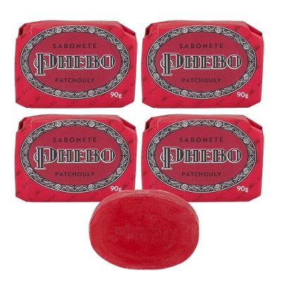 Kit 4 Sabonete Phebo Granado Patchouly Glicerina Base Vegetal Em Barra 90g